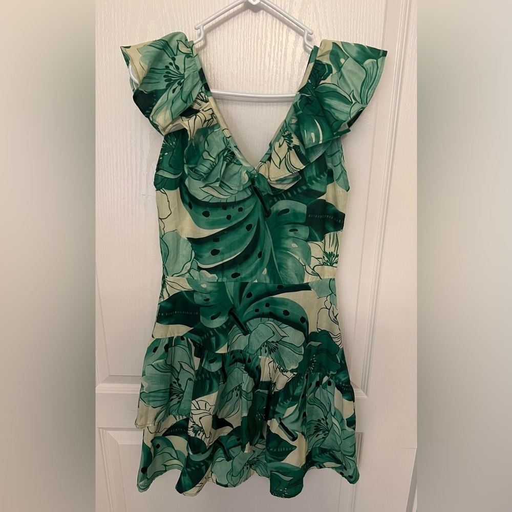 Green Floral Mini Dress - Picture 5 of 5